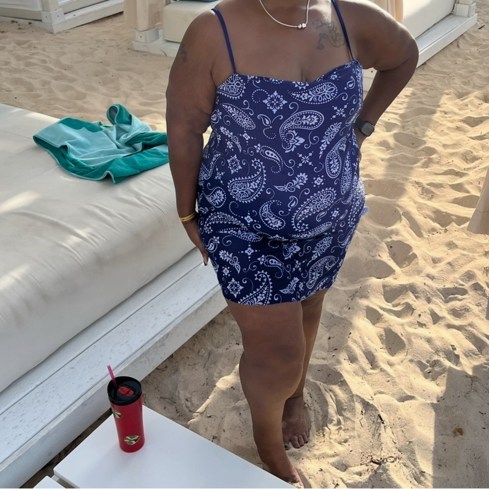 Blue Paisley Print Dress